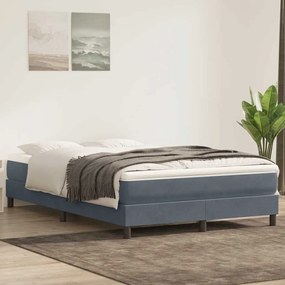 vidaXL Cama com molas sem colchão 160x220 cm veludo cinzento-escuro