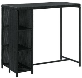 5 pcs conjunto de bar p/ jardim c/ almofadões vime PE preto