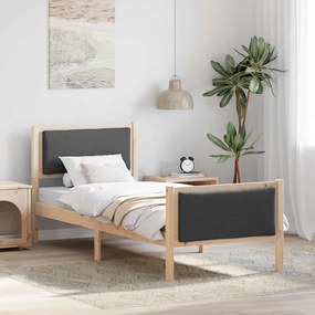 vidaXL Estrutura da Cama com cabeceira Cinza Escuro 75 x 190 cm tecido