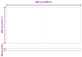 Toldo Retrátil Manual com LED Cinzento-Claro 600x300 cm, Tecido de Sub
