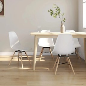 vidaXL Cadeiras de jantar 4 pcs PP branco