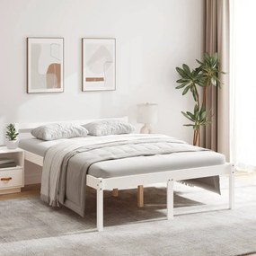 Estrutura de cama 120x200 cm pinho maciço branco