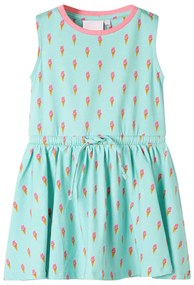 Vestido de criança com cordão menta-claro 116