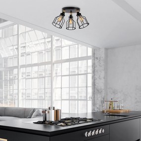 Lustre Alacati – Preto e Dourado – 55 cm