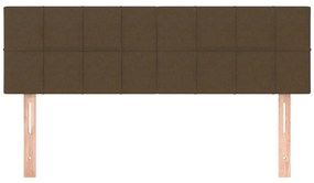 Cabeceira de cama 2 pcs tecido 72x5x78/88 cm castanho-escuro