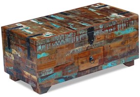 Mesa de centro baú/caixa 80x40x35cm madeira reciclada maciça