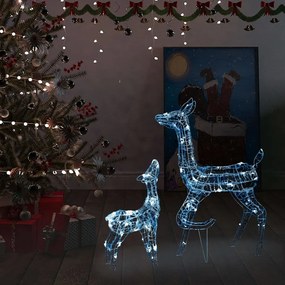 Família de renas decorativa 160 luzes LED acrílico branco frio