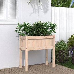 Vaso/floreira de jardim com pernas 70x31x70 cm pinho maciço
