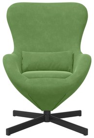 Poltrona Egg VidaXL Verde Claro Veludo