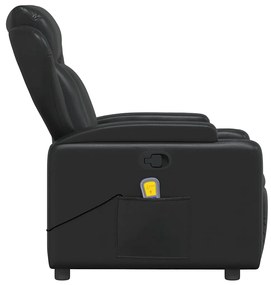 Poltrona de massagens reclinável couro artificial preto