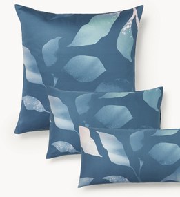 Fronha de almofada em cetim de algodão com padrão floral Marino