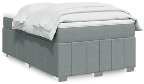 Cama boxspring com colchão 120x190 cm tecido cinzento-claro