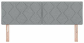 Cabeceira Design Blocos de Diamante Cinza Claro, 144 cm, em Tecido