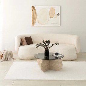Mesa de Café Bubble – Travertino Fumado – Diâmetro: 75cm, Altura: 35cm