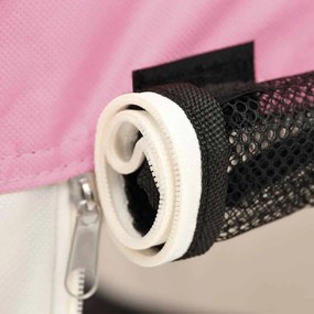 Parque dobrável p/ cão c/ saco de transporte 125x125x61cm rosa