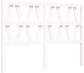 Estrutura de cama de casal c/ cabeceira madeira maciça branco