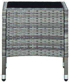Mesa de jardim 40x40x45 vime PE cinzento