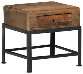 Mesa de cabeceira 40x35x40 cm madeira recuperada maciça