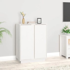 vidaXL Aparador 60x35x80 cm madeira de pinho maciça branco