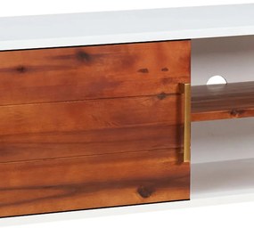 Móvel de TV 110x35x50 cm madeira de acácia maciça e MDF