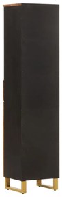 Armário para WC 38x33,5x160 cm mangueira maciça castanho/preto