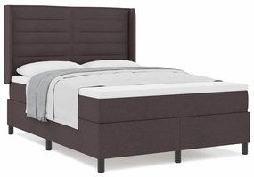 Cama Box com Colchão Marrom Escuro 140x200 cm de Tecido