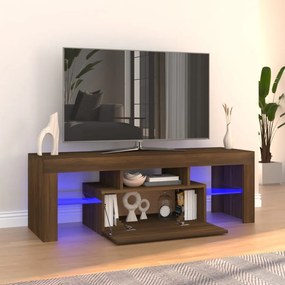 vidaXL Móvel de TV com luzes LED 120x35x40 cm cor carvalho castanho