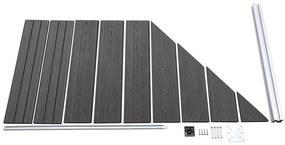 Conjunto de painel de vedação WPC 446x(105-186) cm preto