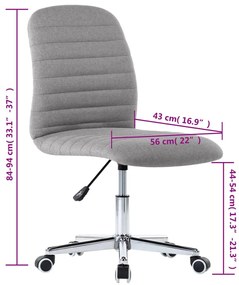 Cadeiras de jantar 4 pcs tecido cinzento-claro