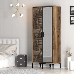 Guarda-roupa Kumsal PR – Nogueira/Antracite – 80x47,5x201,4 cm