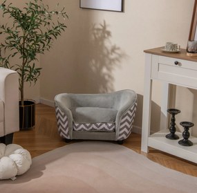 Cama para gatos e caes 70 x 41 x 40 cm com almofada macia acolchoada e capa lavável cinza