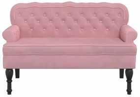 Banco com encosto 119,5x64,5x75 cm veludo rosa