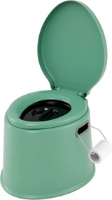 Sanita portátil 5 L para campimo 41 x 49 x 34 cm com tampa e cubo interno removível, WC portátil para viagens ao ar livre Verde