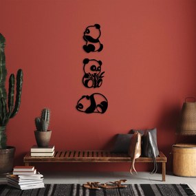 Acessório Decorativo de Parede Pandas – Preto – 18 x 26 cm, 20 x 27 cm