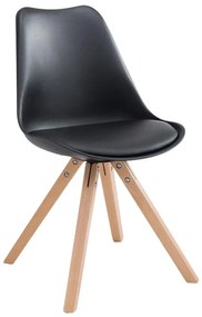 Cadeira de cozinha e sala de jantar Toulouse em couro sintético 47,5 x 83 x 55,5 cm Preto