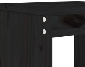 Bancos de bar 2 pcs 40x36x75 cm madeira de pinho maciça preto
