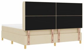 Cama Box Spring com Colchão Creme 200x200 cm - Tecido