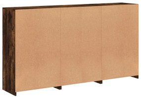 Aparador com luzes LED 181,5x37x100 cm carvalho fumado