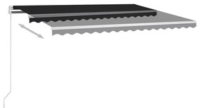 Toldo retrátil automático com postes 4x3,5 m antracite