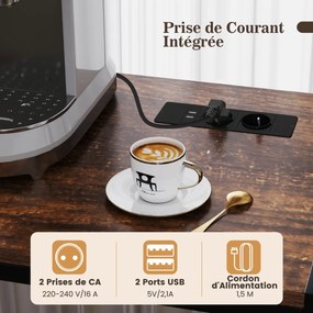 Prateleira de cozinha com tomada para vinho para 9 garrafas prateleira de pé com armário preto