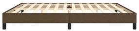 Estrutura de cama sem colchão 200x200 cm tecido castanho-escuro