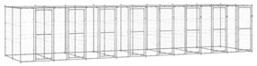 Canil de exterior com telhado 19,36 m² aço galvanizado