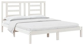 Cama sem colchão 160x200 cm madeira de pinho maciça branco
