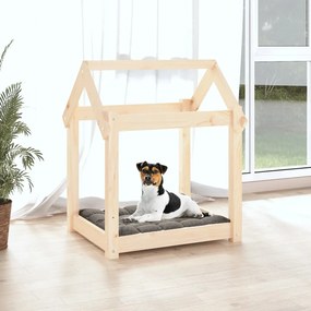 Cama para cães 61x50x70 cm madeira de pinho maciça