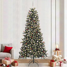 vidaXL Árvore de Natal Artificial Verde 240 cm PVC, Plástico e Aço