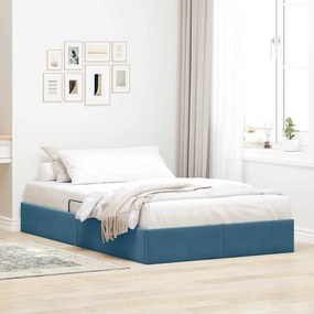vidaXL Cama com Armazenamento Azul Escuro 120 x 200 cm Veludo