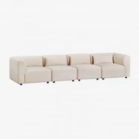 Sofá Modular Fogler De 4 Peças Bombazina Crema Linho - Sklum