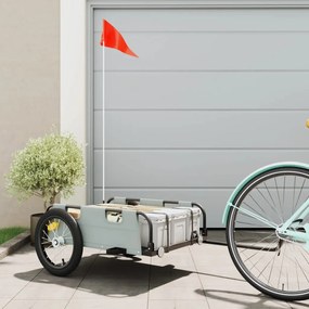 vidaXL Reboque de bicicleta tecido oxford/ferro cinzento