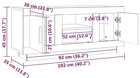 Móvel p/ TV 102x35x45 cm madeira processada carvalho sonoma