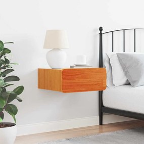 Mesa de Cabeceira Montada na Parede com gaveta Castanho-mel